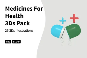 Médicaments pour la santé Pack 3D Icon