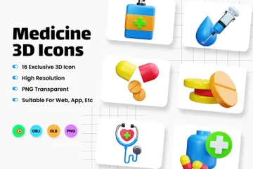 Medicamento Paquete de Icon 3D