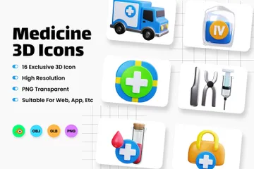 Medicamento Paquete de Icon 3D