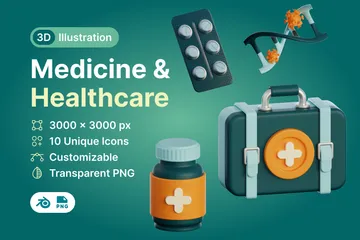 Medicina y atención sanitaria Paquete de Icon 3D