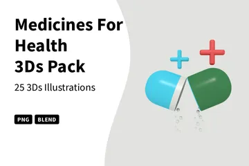 健康のための薬 3D Iconパック