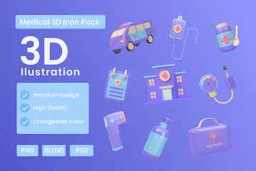 Médico Pacote de Icon 3D