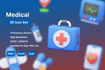 Médico Pacote de Icon 3D