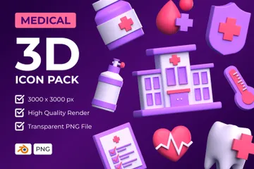 Médico Paquete de Icon 3D