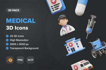 Médico Pacote de Icon 3D