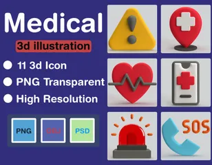 Médico Pacote de Icon 3D