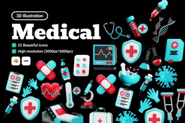 Médico Paquete de Icon 3D
