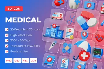 Médico Pacote de Icon 3D