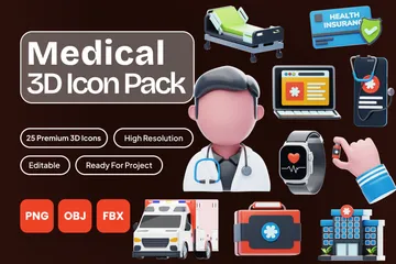 Médico Paquete de Icon 3D