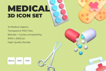 Médico 3D Icon Pack