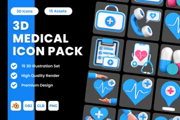 Médico 3D Icon Pack