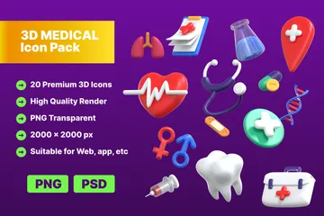 Médico Paquete de Illustration 3D