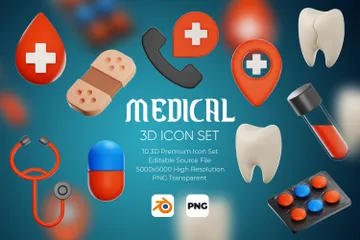 Médico Pacote de Icon 3D