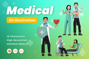 Médico Paquete de Icon 3D