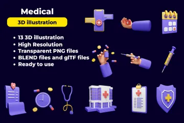 Médico Paquete de Icon 3D