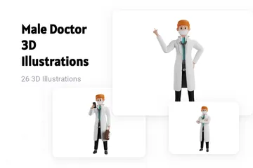 Médico Masculino Pacote de Illustration 3D