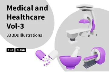 Medicina e Saúde Vol-3 Pacote de Icon 3D