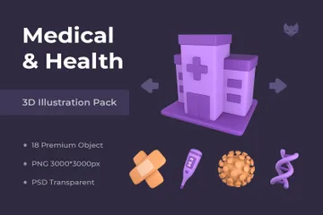 Salud médica Paquete de Illustration 3D
