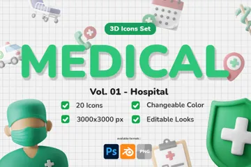 Médico Vol 01 Paquete de Illustration 3D