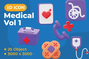 Médico Vol1 Pacote de Icon 3D