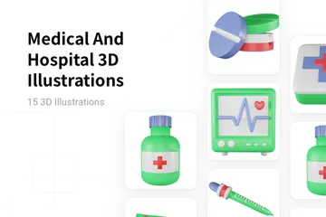 Médico y hospitalario Paquete de Illustration 3D