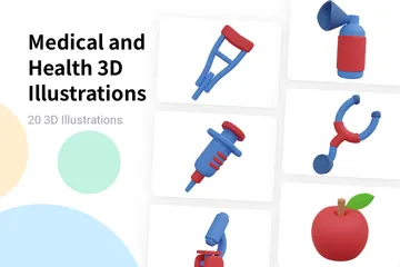 Medicina y salud Paquete de Illustration 3D