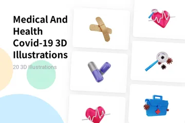 Medicina y Salud Covid-19 Paquete de Illustration 3D