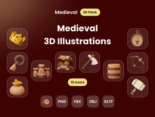 中世の 3D Iconパック