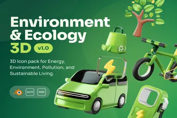 Medio ambiente y ecología Paquete de Icon 3D