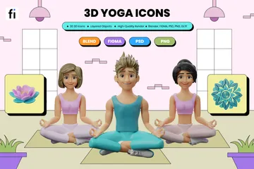 Meditación Paquete de Illustration 3D