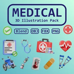 Medizinisch 3D Icon Pack