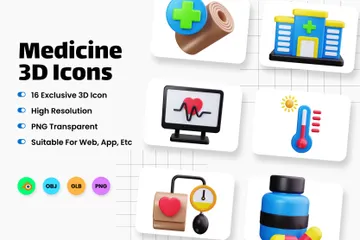 Medizin 3D Icon Pack