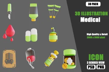 Medizinisch 3D Illustration Pack