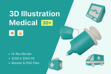 Medizinisch 3D Illustration Pack