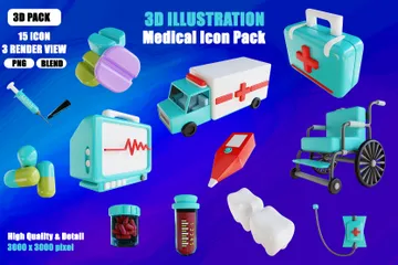 Medizinisch 3D Icon Pack