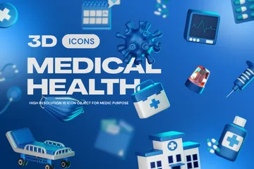 Medizinische Gesundheit 3D Icon Pack