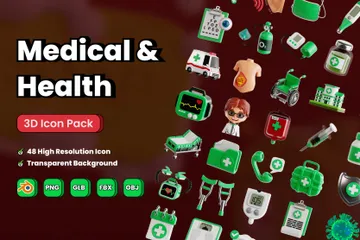 Medizinische Gesundheit 3D Icon Pack