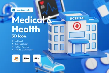 Medizinische Gesundheit 3D Icon Pack