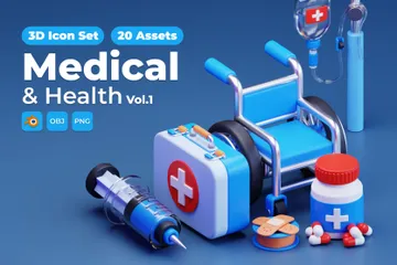 Medizin & Gesundheit Band 1 3D Icon Pack