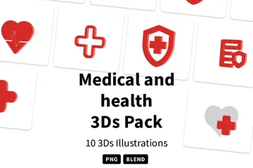 Medizin und Gesundheit 3D Icon Pack