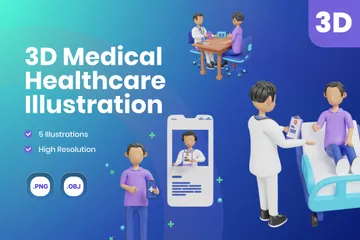 Medizinische Gesundheitsversorgung 3D Illustration Pack