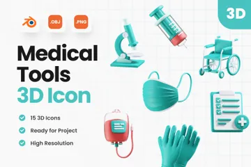 Medizinische Geräte 3D Icon Pack