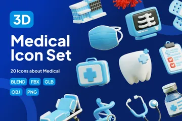 Medizinisches 3D-Symbolpaket 3D Icon Pack