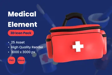 Medizinisches Element 3D Icon Pack