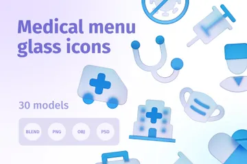 Medizinisches Menü 3D Icon Pack