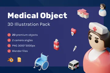 Medizinisches Objekt 3D Illustration Pack