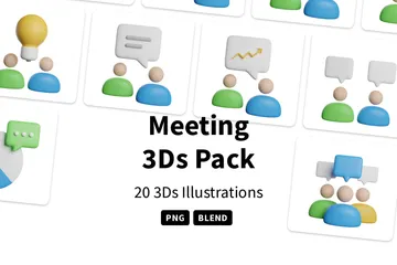 Meeting 3D Icon Pack