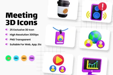 Meeting 3D Icon Pack