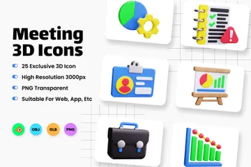 Meeting 3D Icon Pack