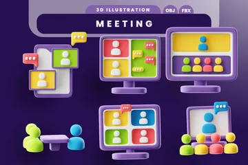 Meeting 3D Icon Pack